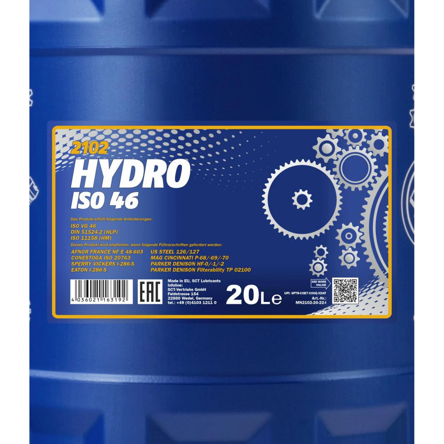 20L Mannol Motoröl Hydro ISO 46 (MN2102-20) – Bild 2