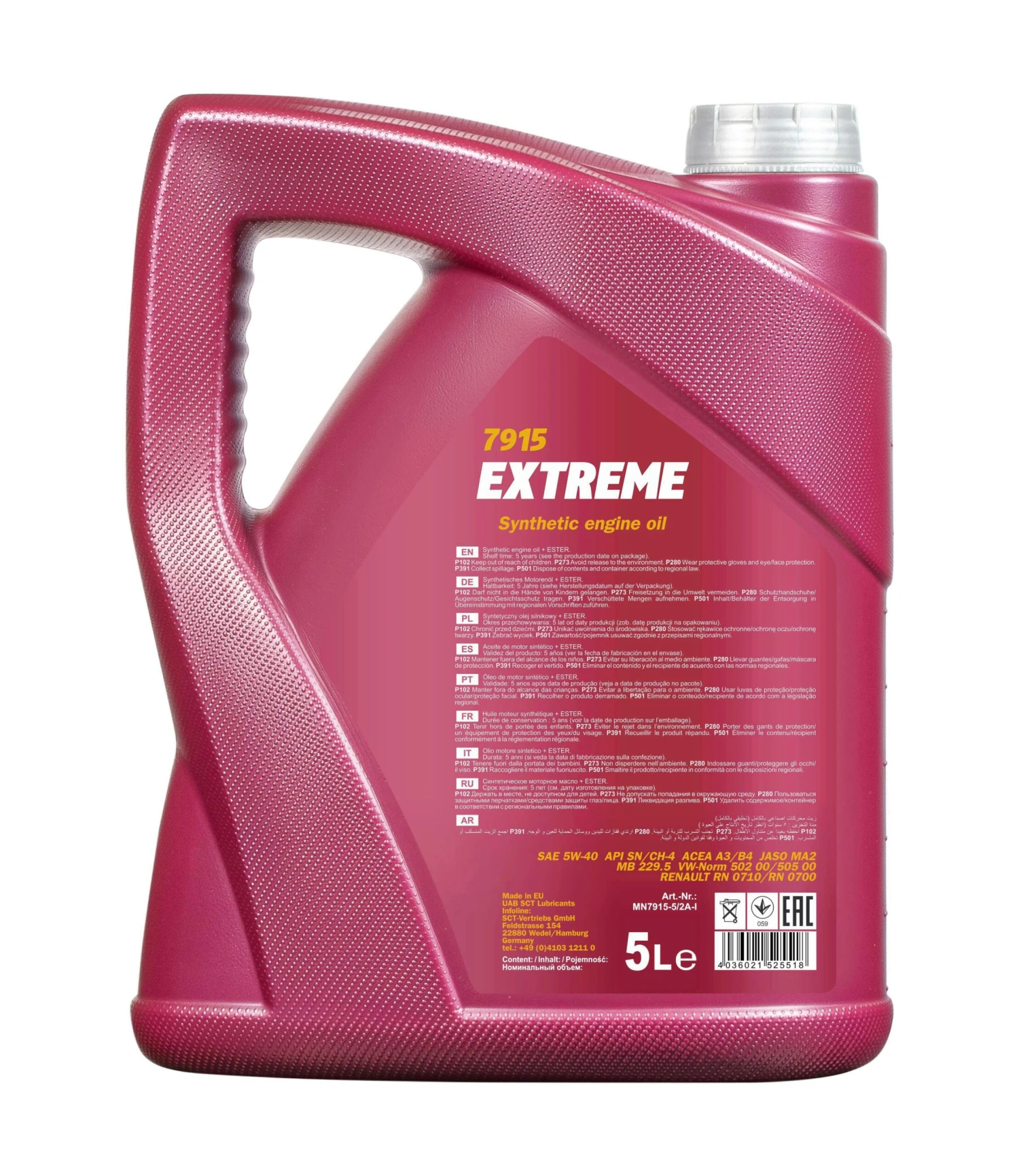 MOTORÖL MANNOL EXTREME 5W-40 5 Liter (MN7915-5) – Bild 2