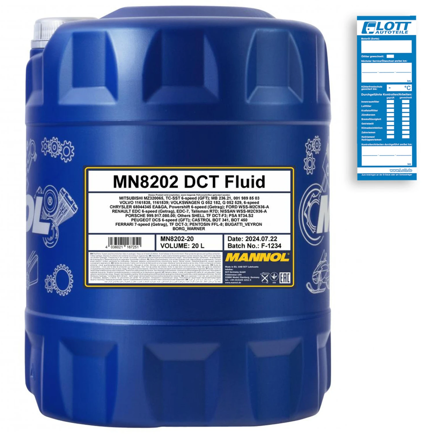 20L Mannol DSG Schaltgetriebeöl Doppelgetriebeöl (MN8202-20)