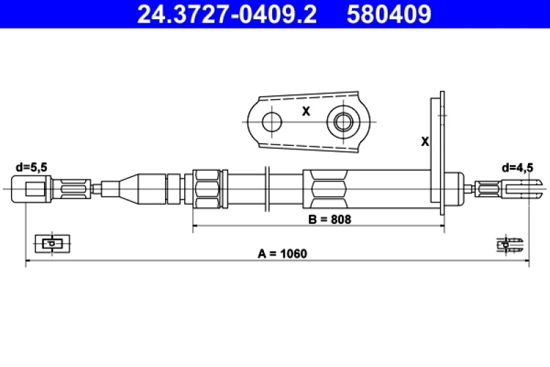 ATE Seilzug, Feststellbremse (24.3727-0409.2) – Bild 2