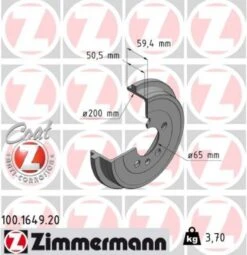 2x ZIMMERMANN Bremstrommel COAT Z (100.1649.20)
