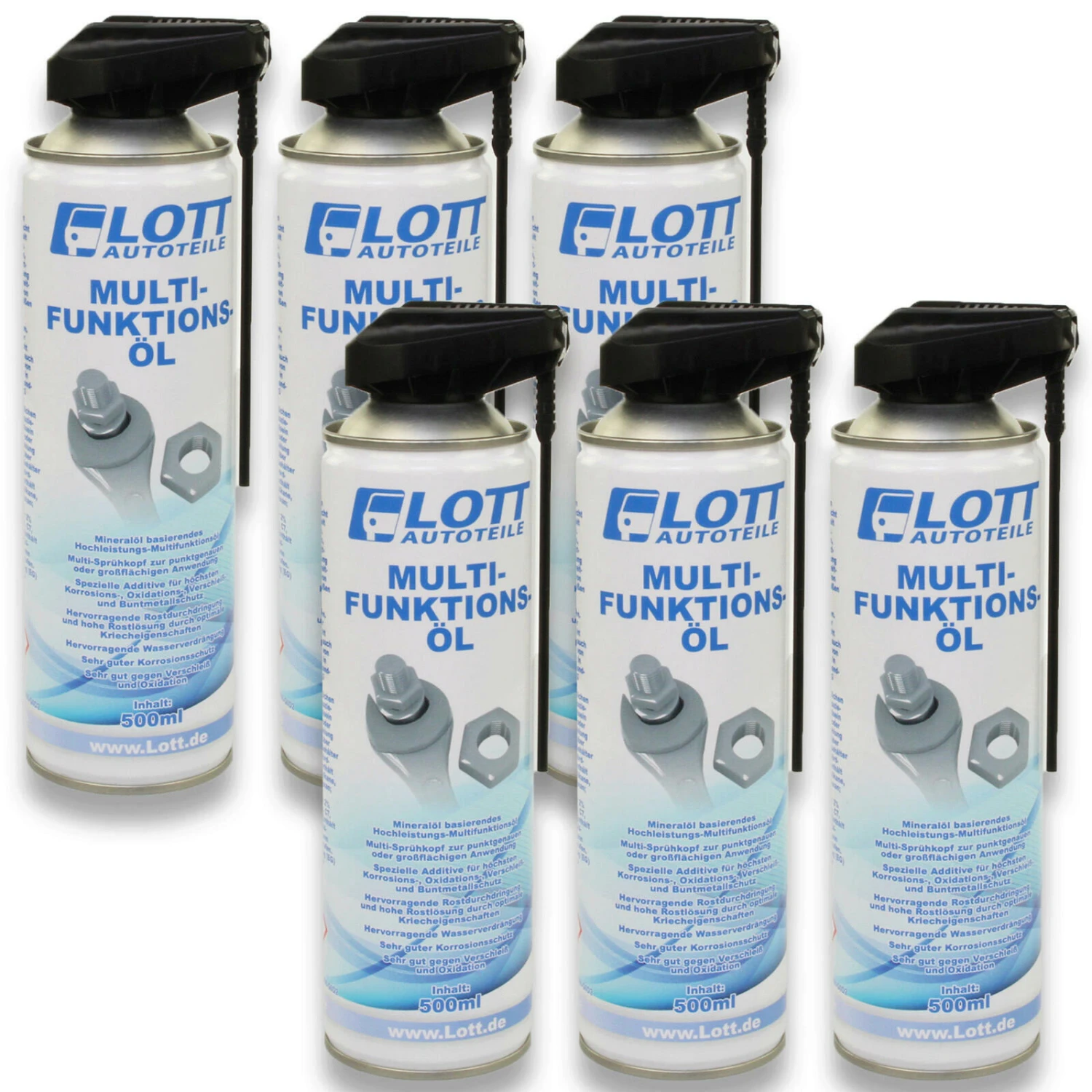 6x Lott Multifunktionsöl Mit 2-Wege Sprühkopf 500ml (MF500)